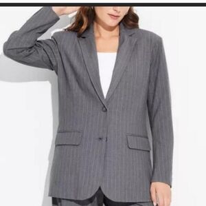 Wild Fable Pinstripe Gray/White Double Button Oversized Blazer - Size S